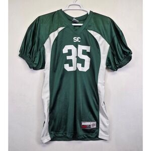 Football America Jersey Men L Green White SC #35 Sport Gear Practice High School